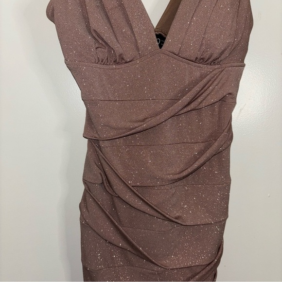 Windsor Sparkling Brown Sleeveless Cocktail Dress Size Small - Picture 2 of 15